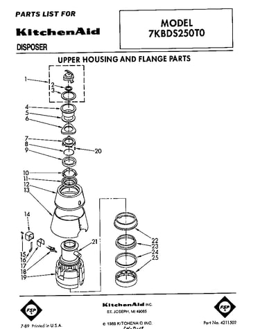 Upper housing and flange