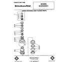 KitchenAid KCDS250S1 upper housing and flange diagram