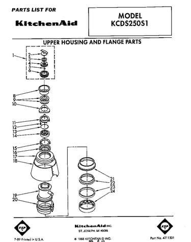 Upper housing and flange