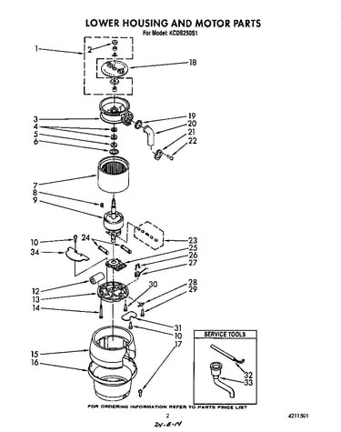Lower housing and motor