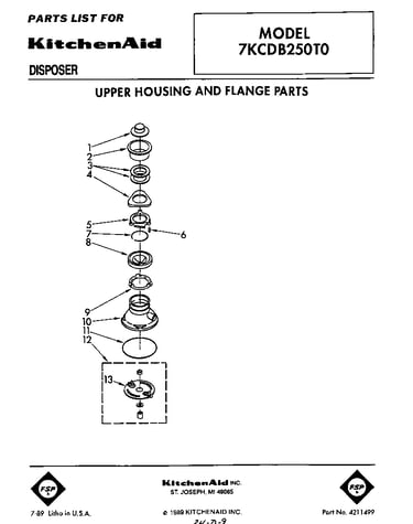 Upper housing and flange