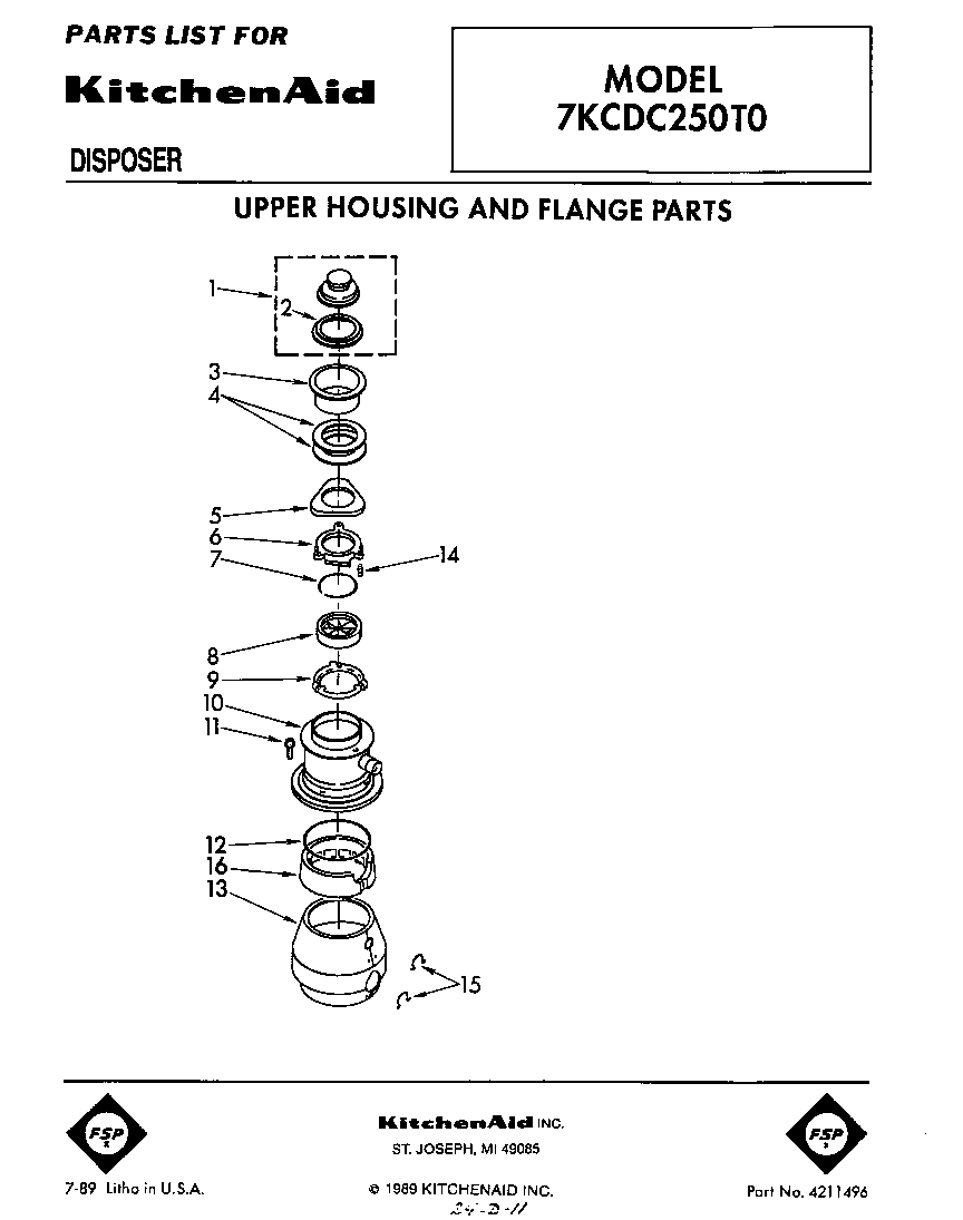 Upper housing and flange