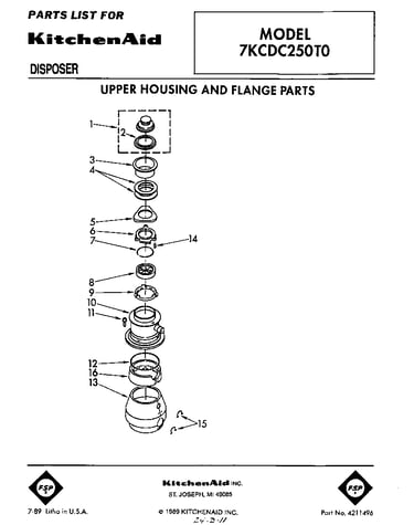 Upper housing and flange