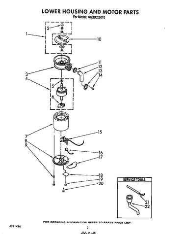 Lower housing and motor