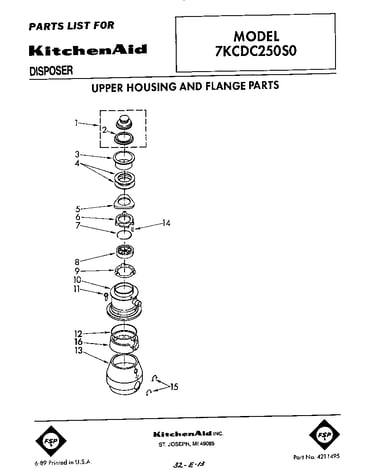 Upper housing and flange
