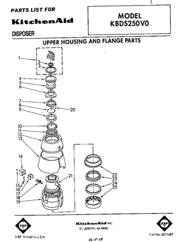 Upper housing and flange