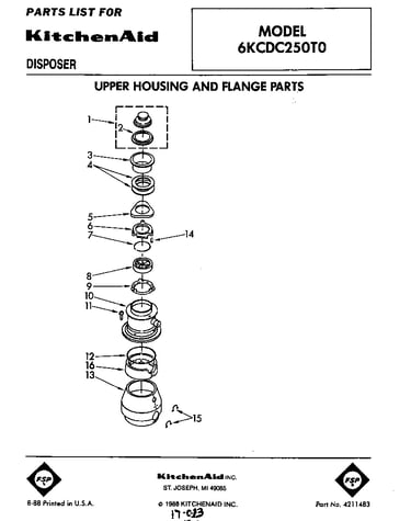 Upper housing and flange