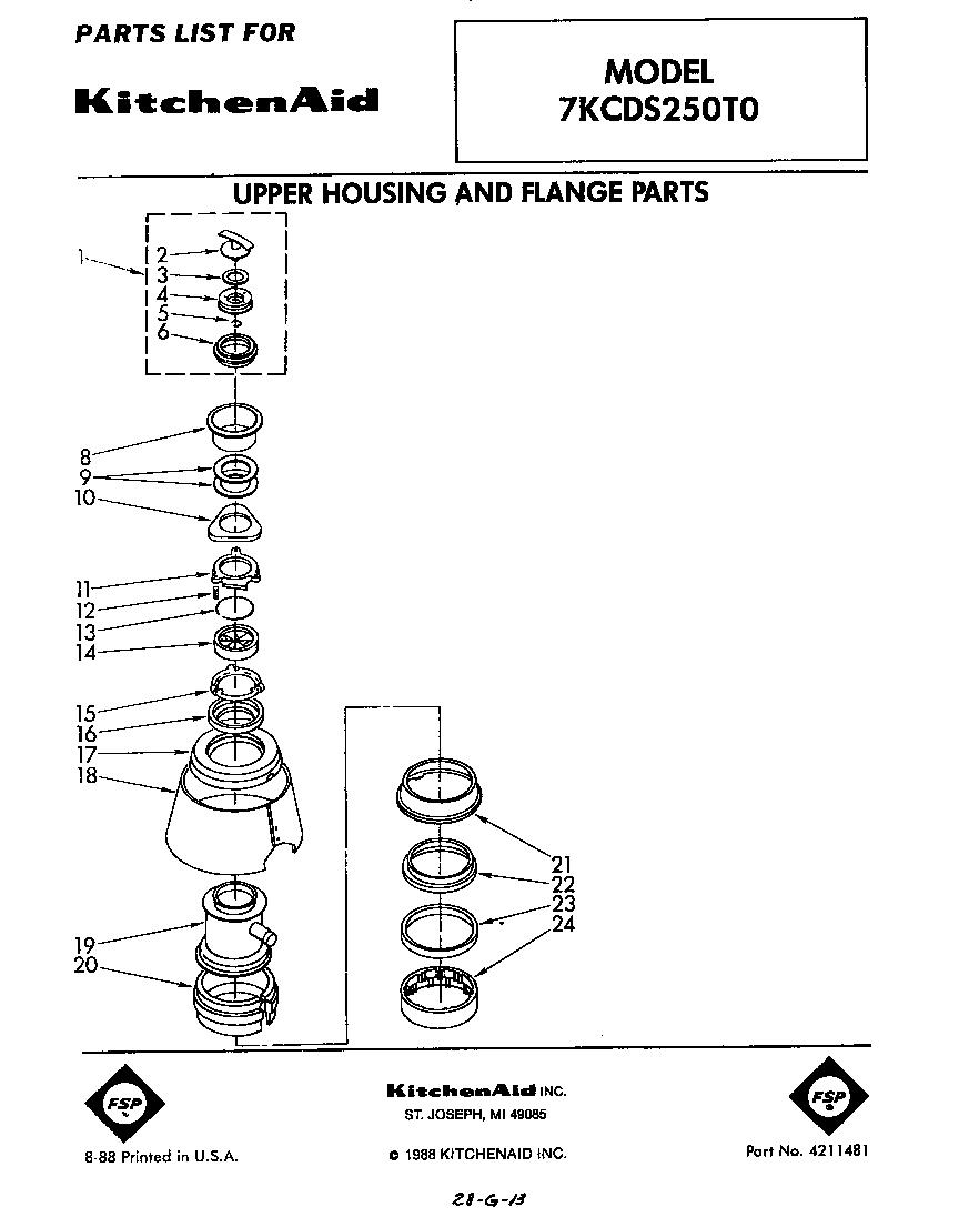 Upper housing and flange