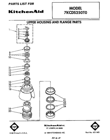 Upper housing and flange