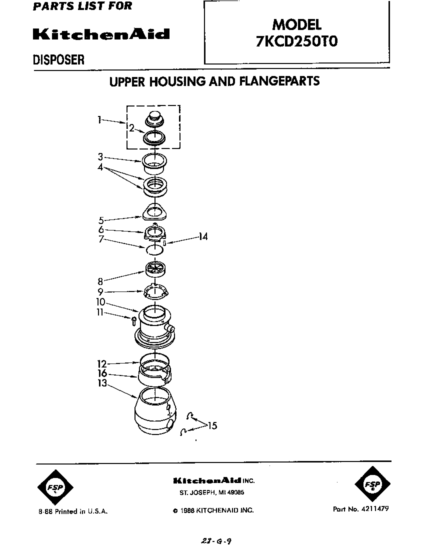 UPPER HOUSING AND FLANGE