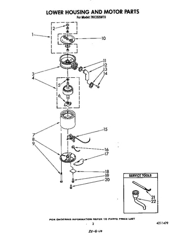 Lower housing and motor