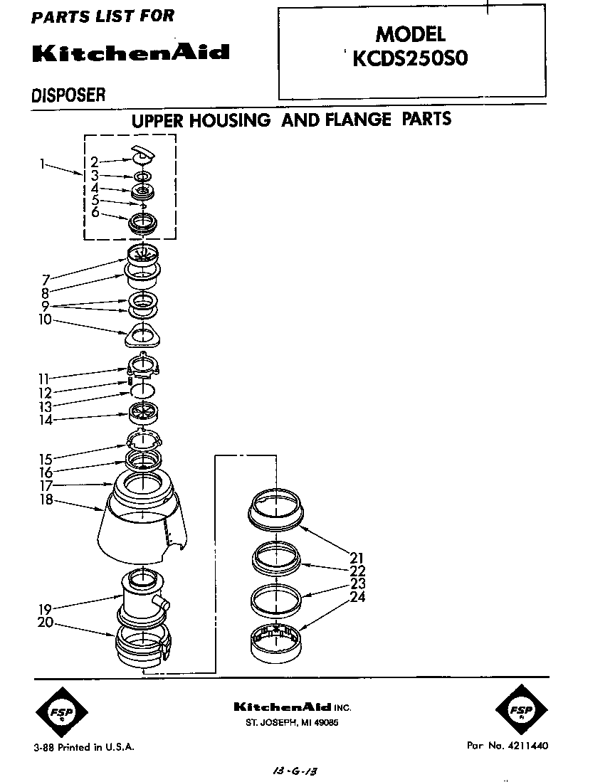 UPPER HOUSING AND FLANGE