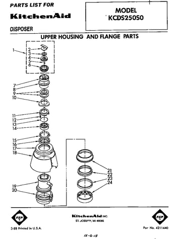 Upper housing and flange