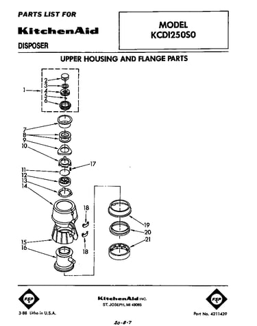Upper housing and flange