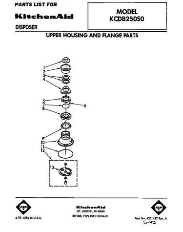 Upper housing and flange