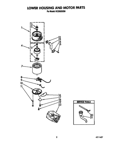 Lower housing and motor