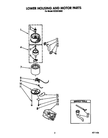 Lower housing and motor