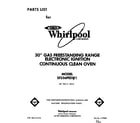 Whirlpool SF336PESW1 front cover diagram