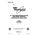 Whirlpool SF335EERW1 front cover diagram