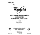 Whirlpool SF332BSRW1 front cover diagram