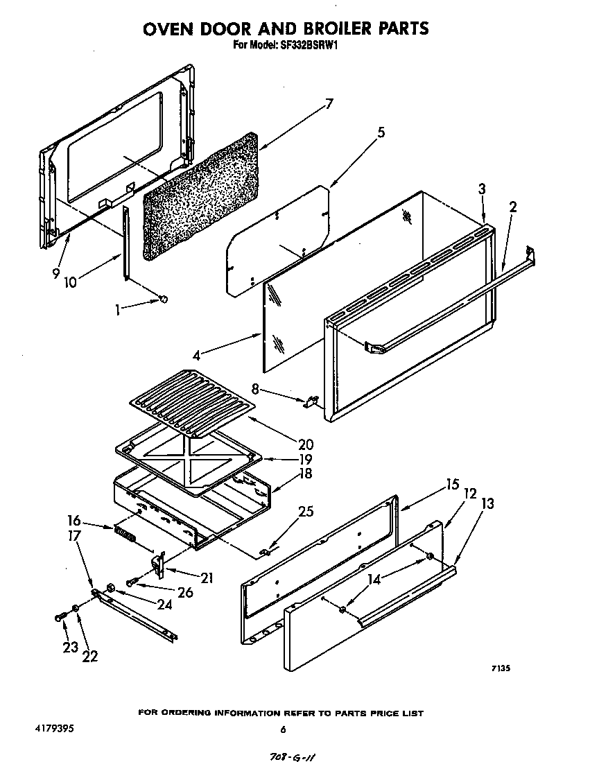 Oven door and broiler
