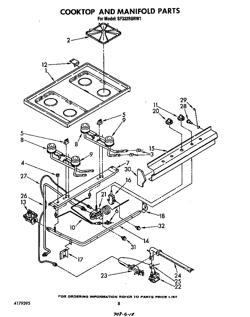 Cooktop and manifold