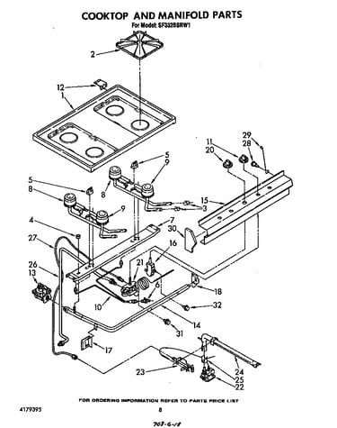 Cooktop and manifold