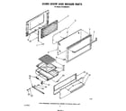 Whirlpool SF332BERW1 oven door and broiler diagram