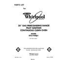 Whirlpool SF331PSRW1 front cover diagram
