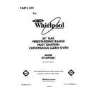 Whirlpool SF330PSRW1 front cover diagram