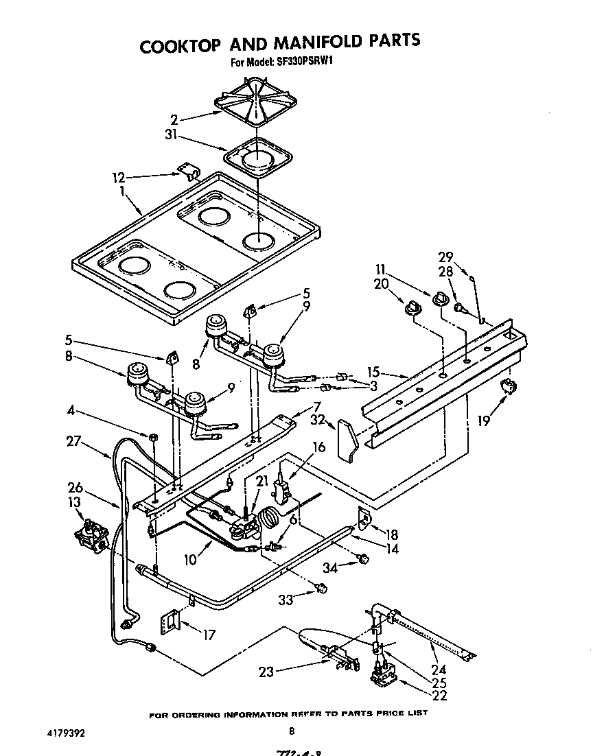 Cooktop and manifold