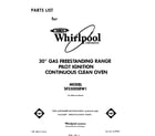 Whirlpool SF3300SRW1 front cover diagram