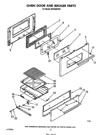 Oven door and broiler