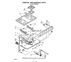 Whirlpool SF3300SRW1 cooktop and manifold diagram