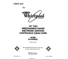 Whirlpool SF3300ERW1 front cover diagram