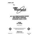 Whirlpool SF316PESW1 front cover diagram