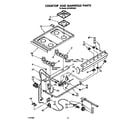 Whirlpool SF316PESW1 cooktop and manifold diagram