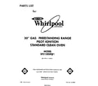 Whirlpool SF315ESRW1 front cover diagram