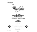 Whirlpool SF315EERW1 front cover diagram
