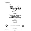 Whirlpool SF315EERW1 front cover diagram