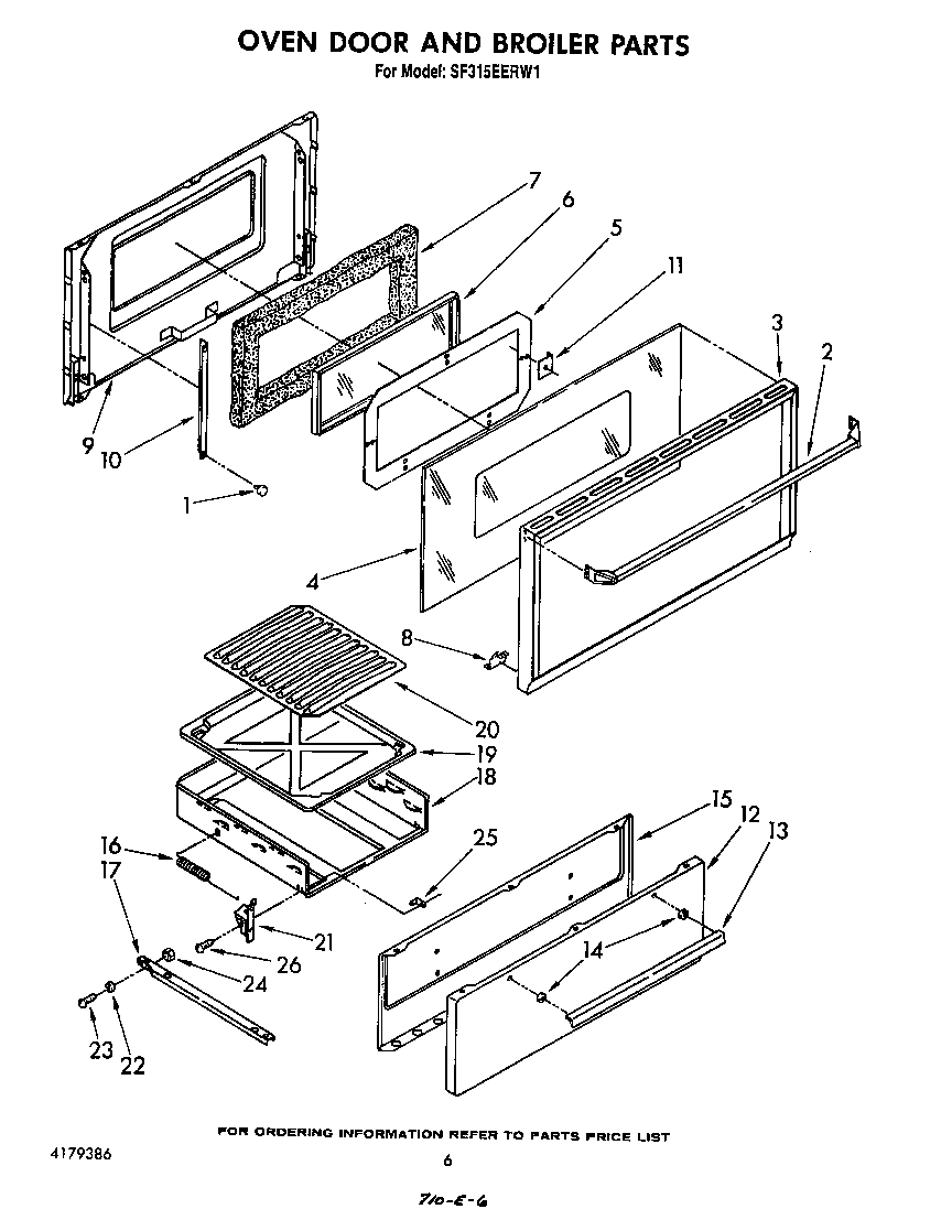 Oven door and broiler