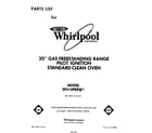 Whirlpool SF310PERW1 front cover diagram