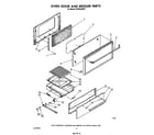Whirlpool SF305ESRW1 oven door and broiler diagram