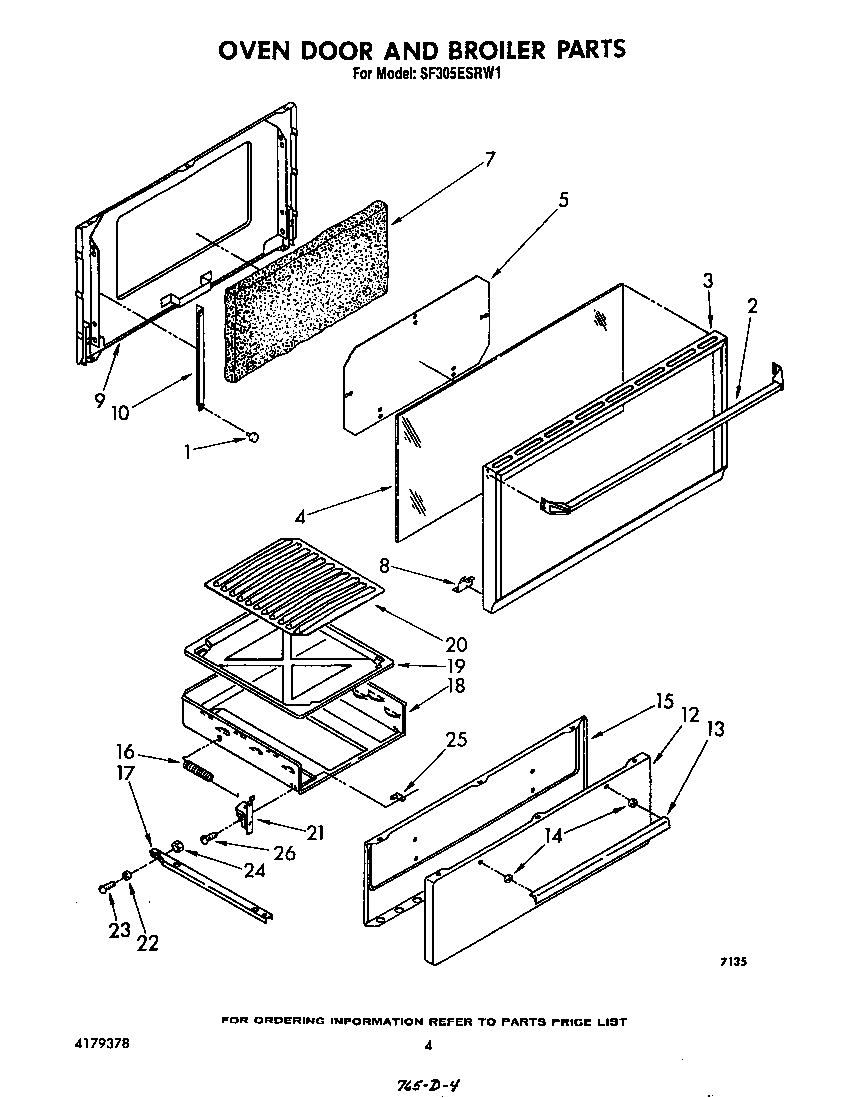Oven door and broiler