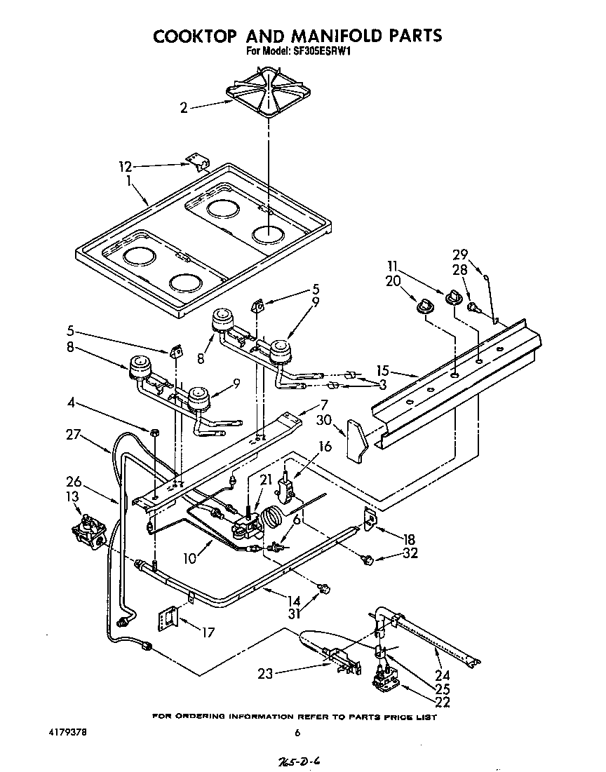 Cooktop and manifold
