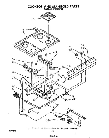 Cooktop and manifold