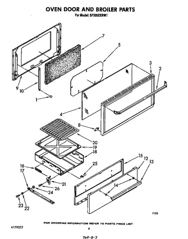 Oven door and broiler