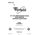 Whirlpool SF3040SRW1 front cover diagram