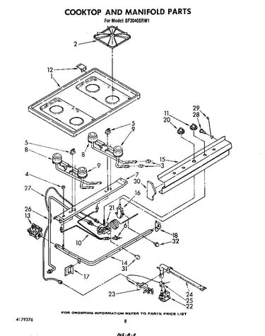 Cooktop and manifold