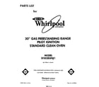 Whirlpool SF302ESRW1 front cover diagram